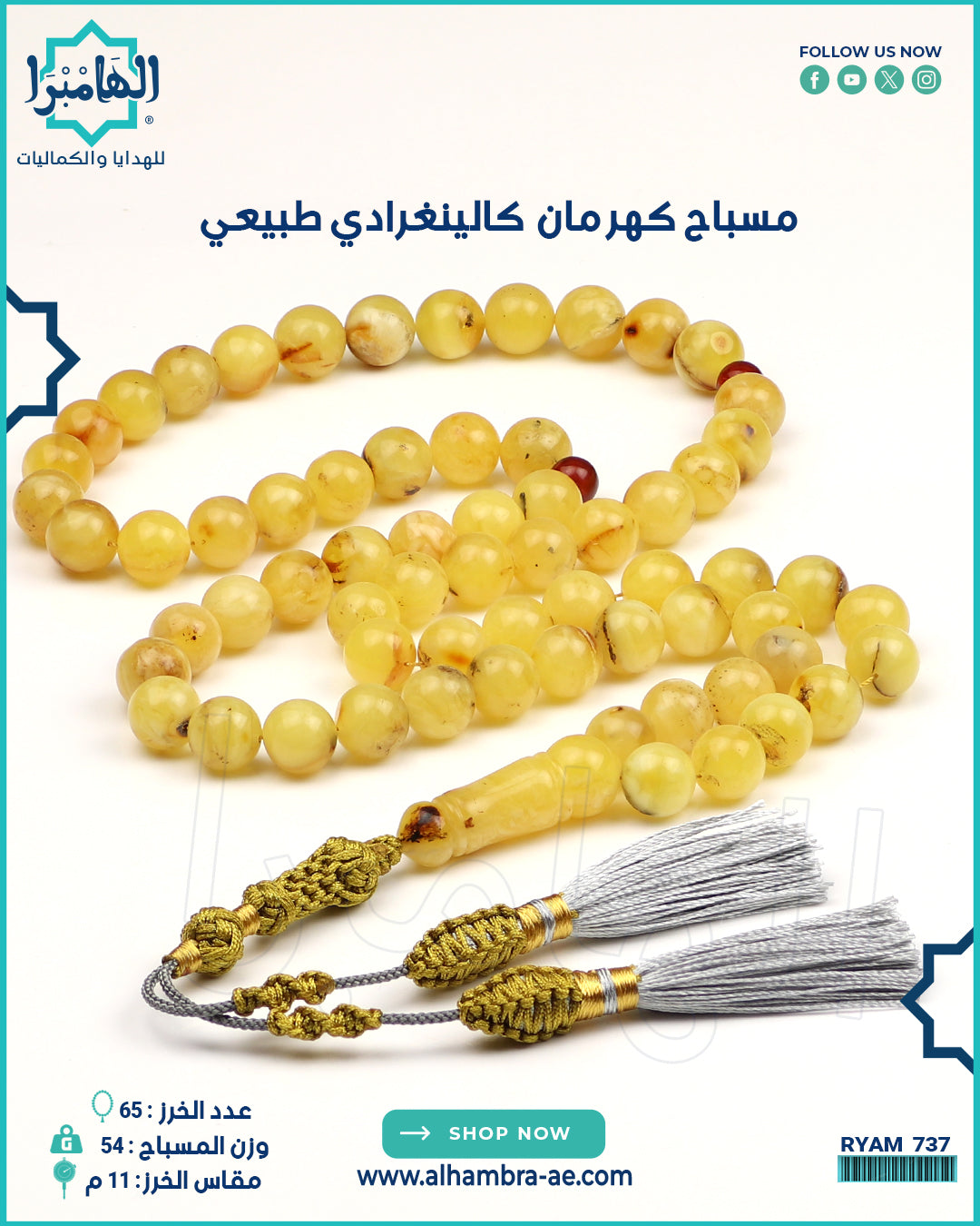 مسباح كهرمان كالينغرادي طبيعي
